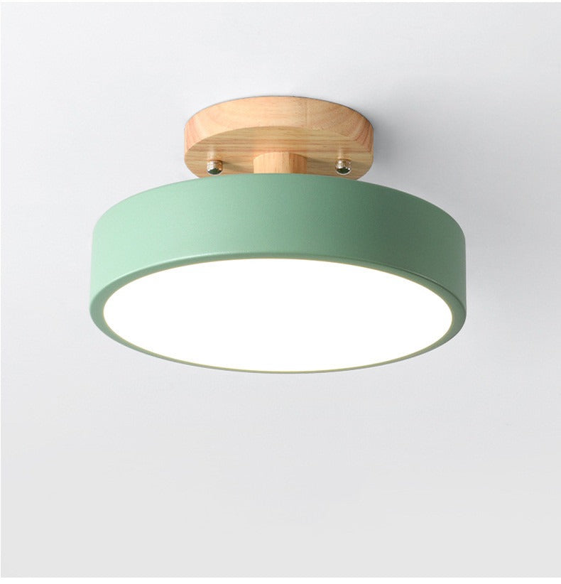 Nordic Flush Mount Ceiling Light – Modern Wood LED Hallway & Bedroom Lamp
