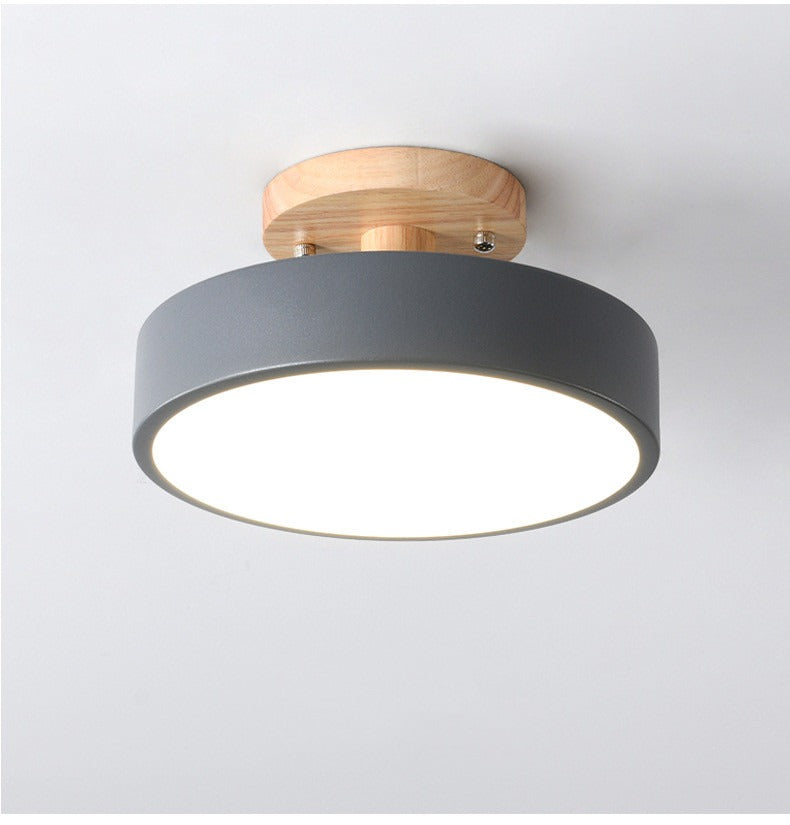 Nordic Flush Mount Ceiling Light – Modern Wood LED Hallway & Bedroom Lamp