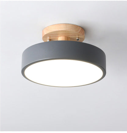 Nordic Flush Mount Ceiling Light – Modern Wood LED Hallway & Bedroom Lamp