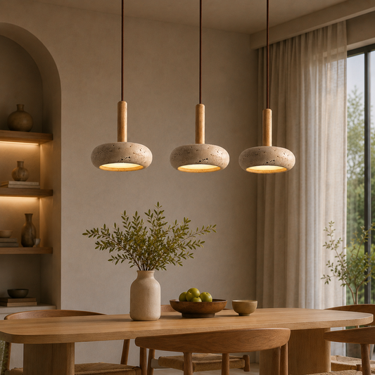 Luxury Travertine Pendant Light – Nordic Hanging Ceiling Lamp for Dining Room, Kitchen Island, Bedroom & Living Room