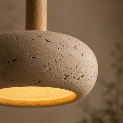Luxury Travertine Pendant Light – Nordic Hanging Ceiling Lamp for Dining Room, Kitchen Island, Bedroom & Living Room