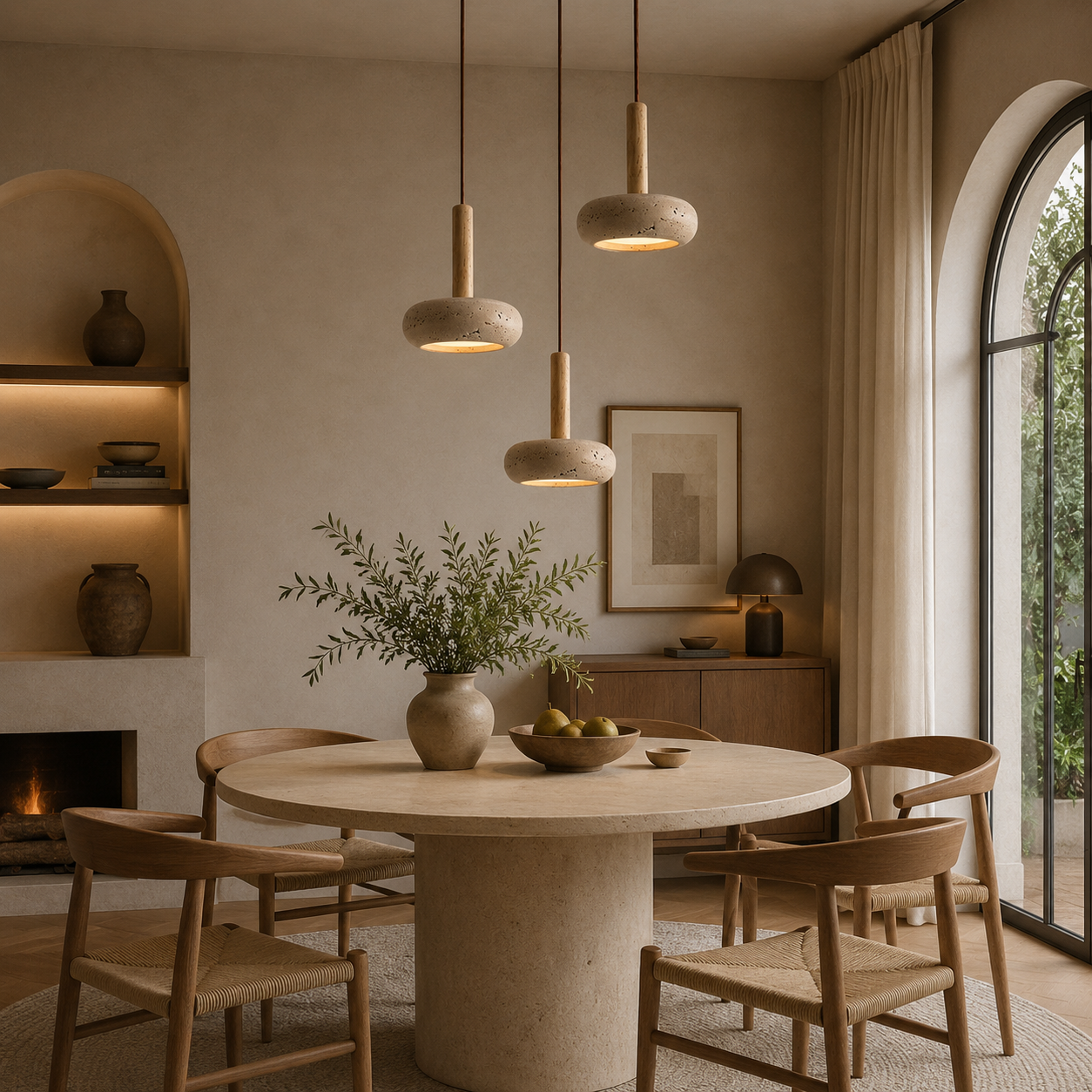Luxury Travertine Pendant Light – Nordic Hanging Ceiling Lamp for Dining Room, Kitchen Island, Bedroom & Living Room