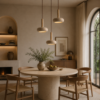 Luxury Travertine Pendant Light – Nordic Hanging Ceiling Lamp for Dining Room, Kitchen Island, Bedroom & Living Room