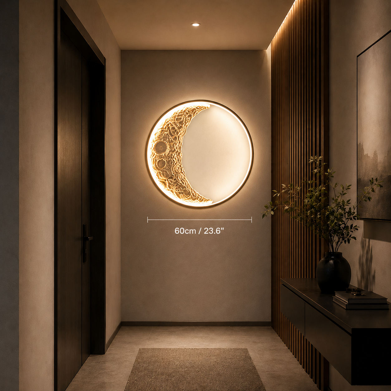 Modern Moon Wall Light - LED Crescent Wall Lamp for Hallways, Bedrooms & Modern Home Decor