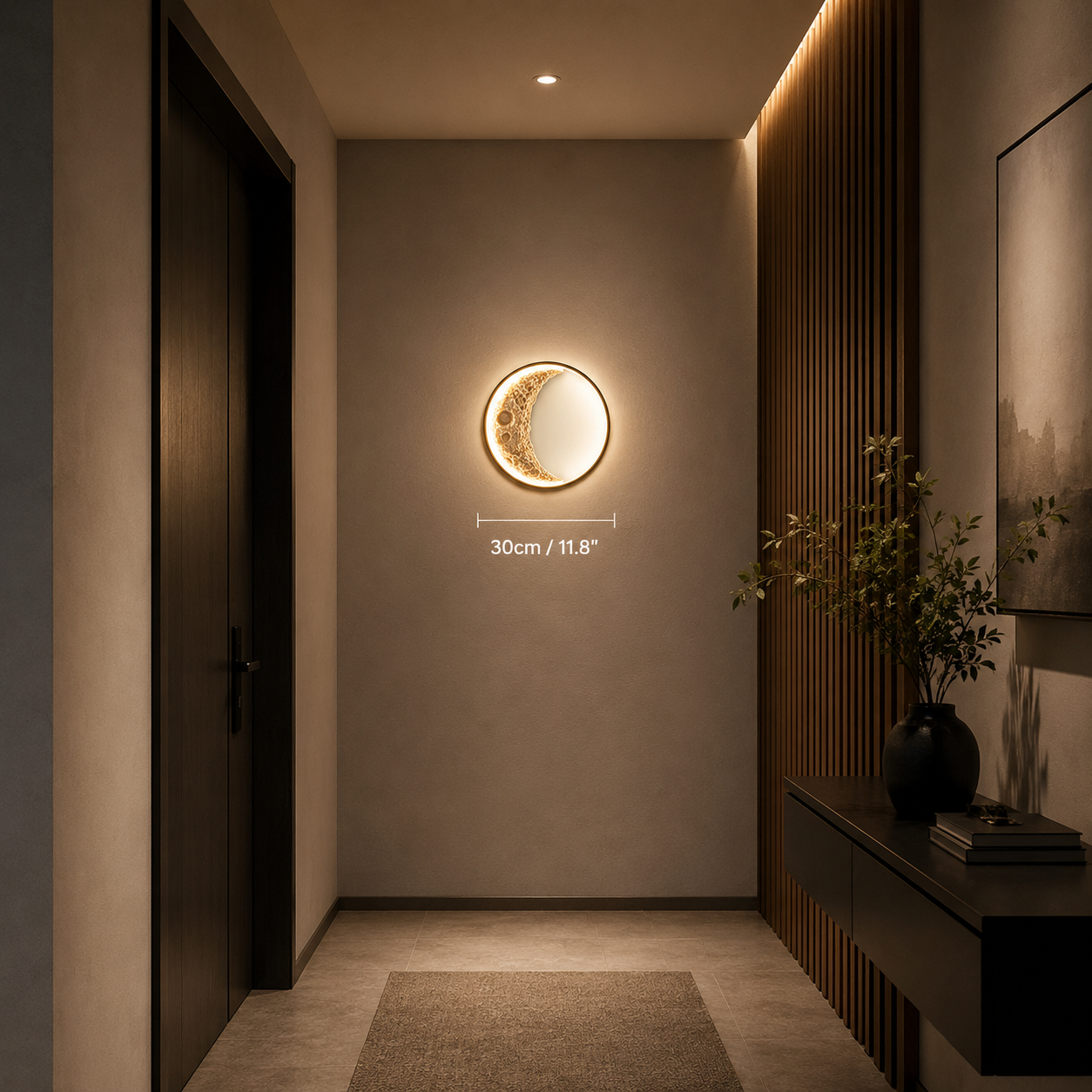 Modern Moon Wall Light - LED Crescent Wall Lamp for Hallways, Bedrooms & Modern Home Decor