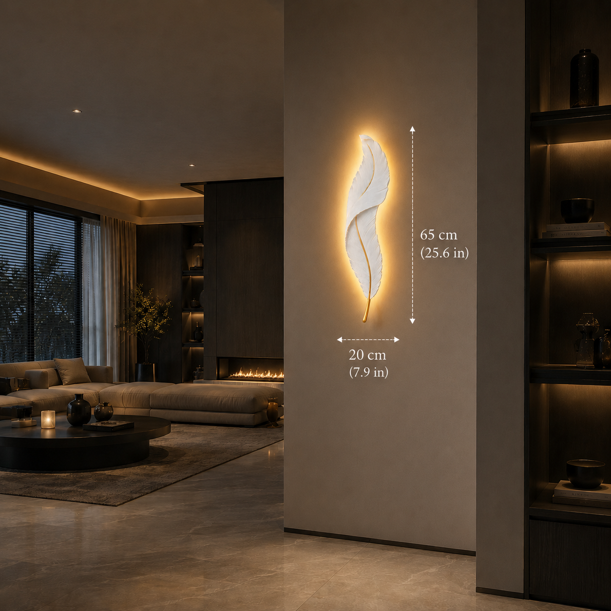 LED Feather Wall Light – Modern Decorative Wall Sconce for Bedroom, Living Room & Hallway