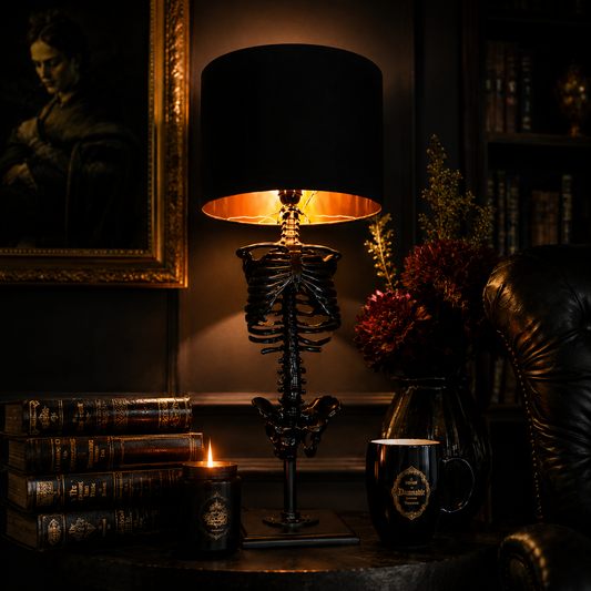 Gothic Skeleton Table Lamp – Vintage Dark Decor Bedside Light
