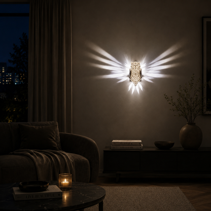 Eagle & Owl Wall Light LED – Geometric Animal Wall Sconce Battery Operated
