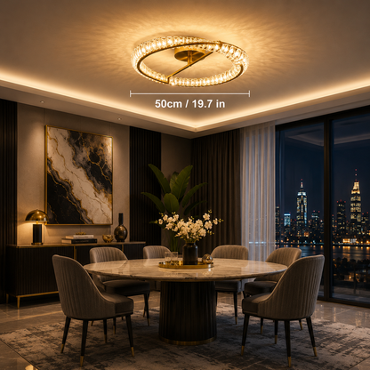 Luxury Modern Gold Crystal Ceiling Light Flush Mount
