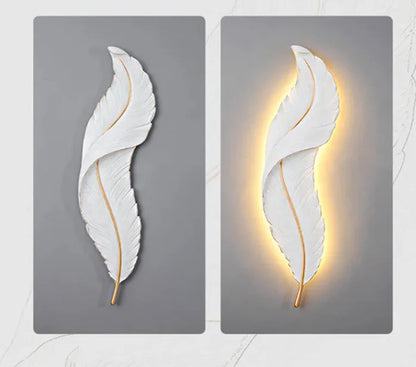 LED Feather Wall Light – Modern Decorative Wall Sconce for Bedroom, Living Room & Hallway