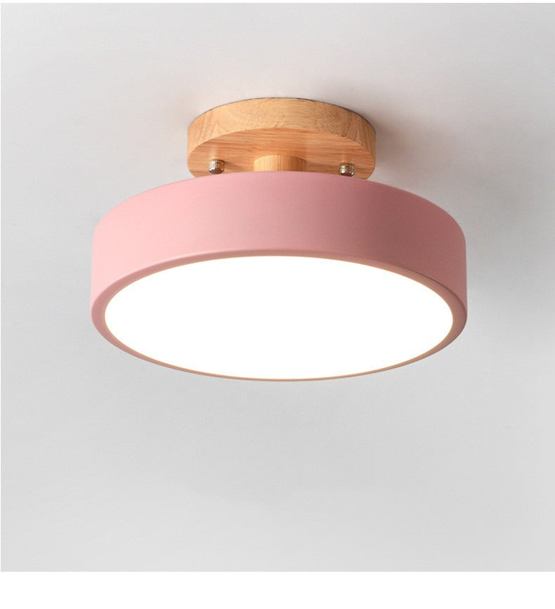 Nordic Flush Mount Ceiling Light – Modern Wood LED Hallway & Bedroom Lamp