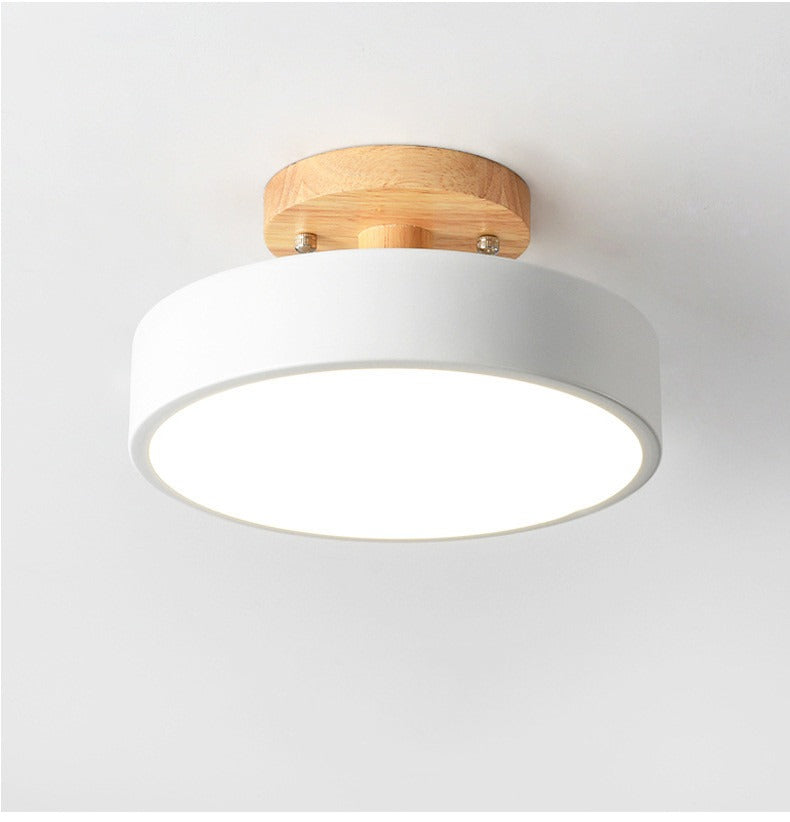 Nordic Flush Mount Ceiling Light – Modern Wood LED Hallway & Bedroom Lamp